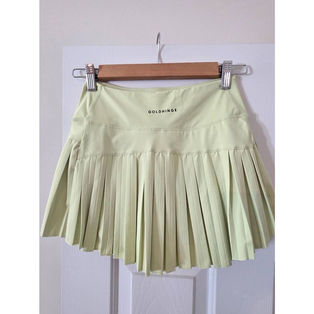 Gold Hinge Pleated Tennis Skirt S